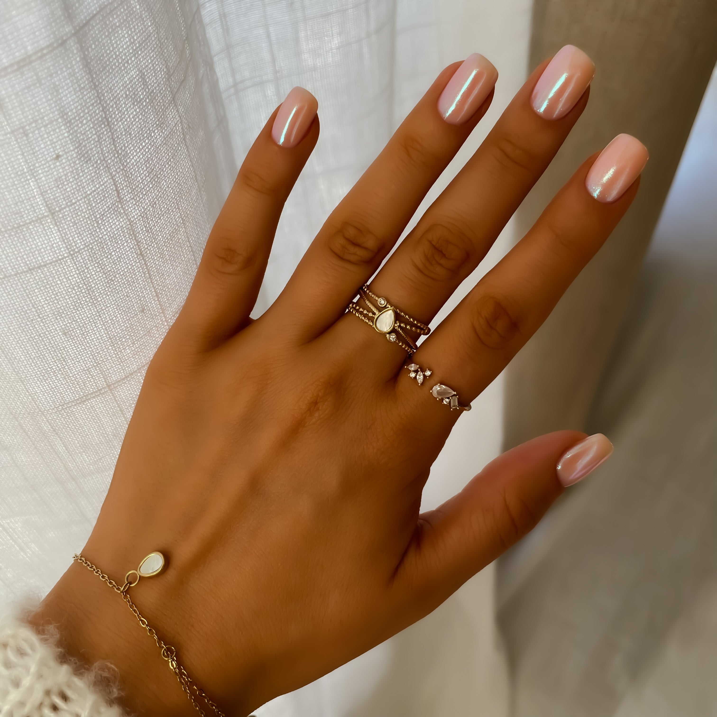 Bague Ajustable en Plaqué Or 18K | Victoria