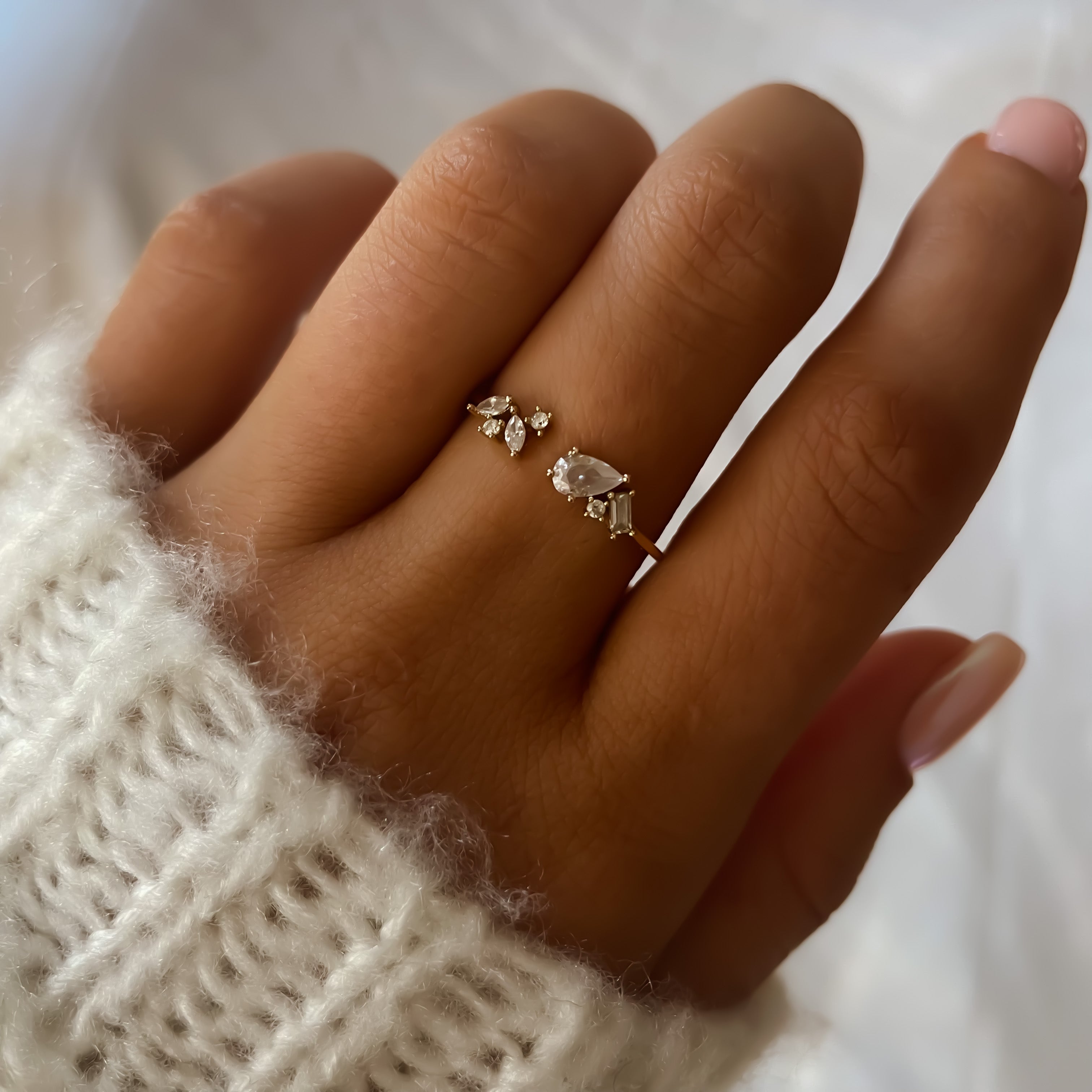 Bague Ajustable en Plaqué Or 18K | Victoria