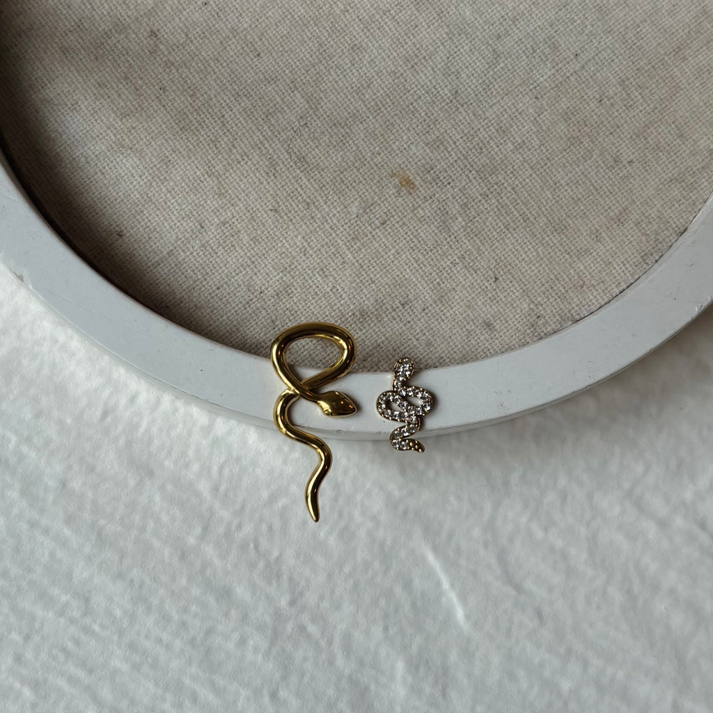 Joyce | Boucles d’Oreilles Serpent en Acier Inoxydable Doré