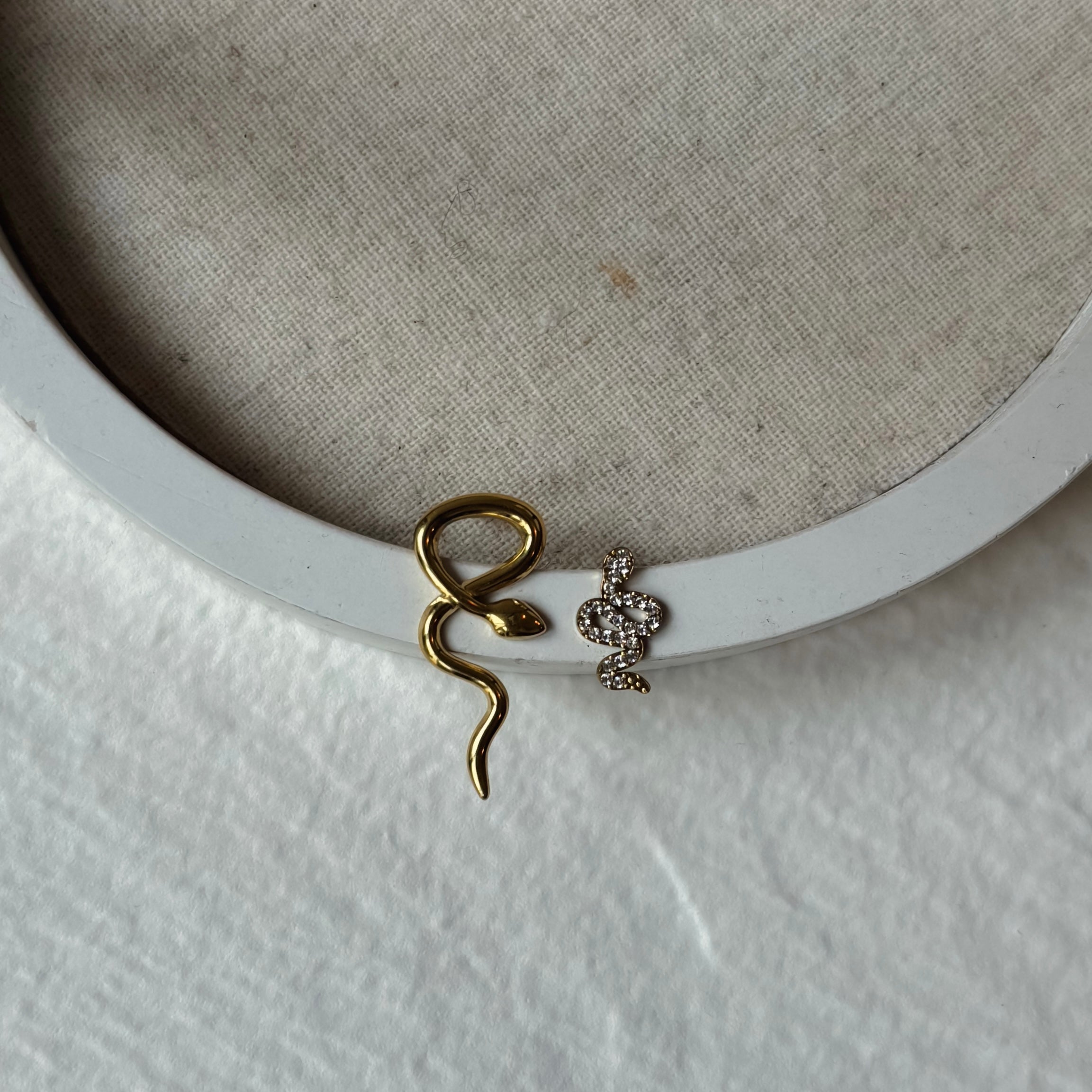 Joyce | Boucles d’Oreilles Serpent en Acier Inoxydable Doré