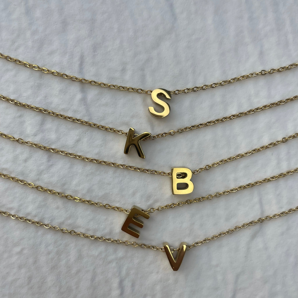 Collier Initiale Doré Personnalisé en Acier Inoxydable | Initiales