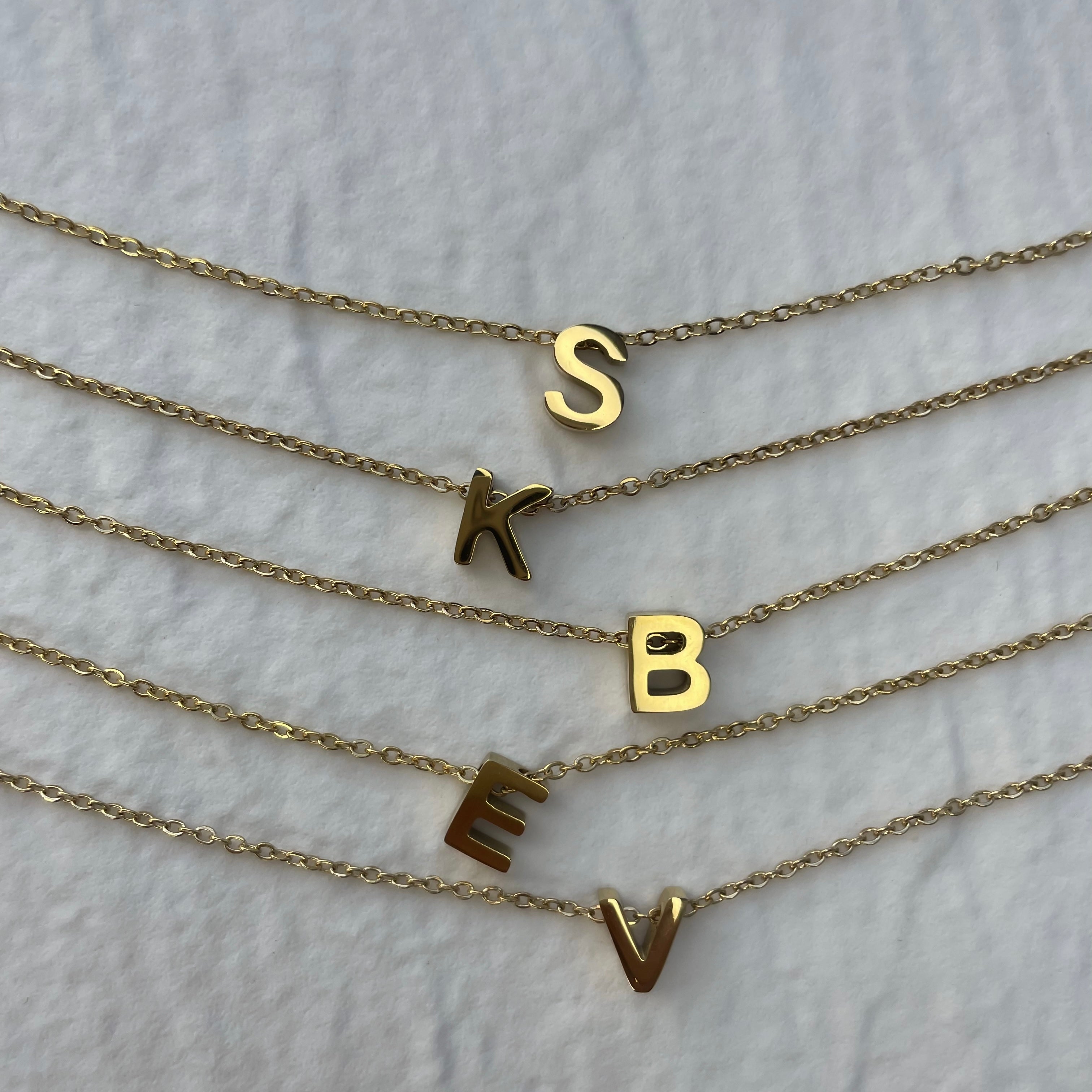 Collier Initiale Doré Personnalisé en Acier Inoxydable | Initiales