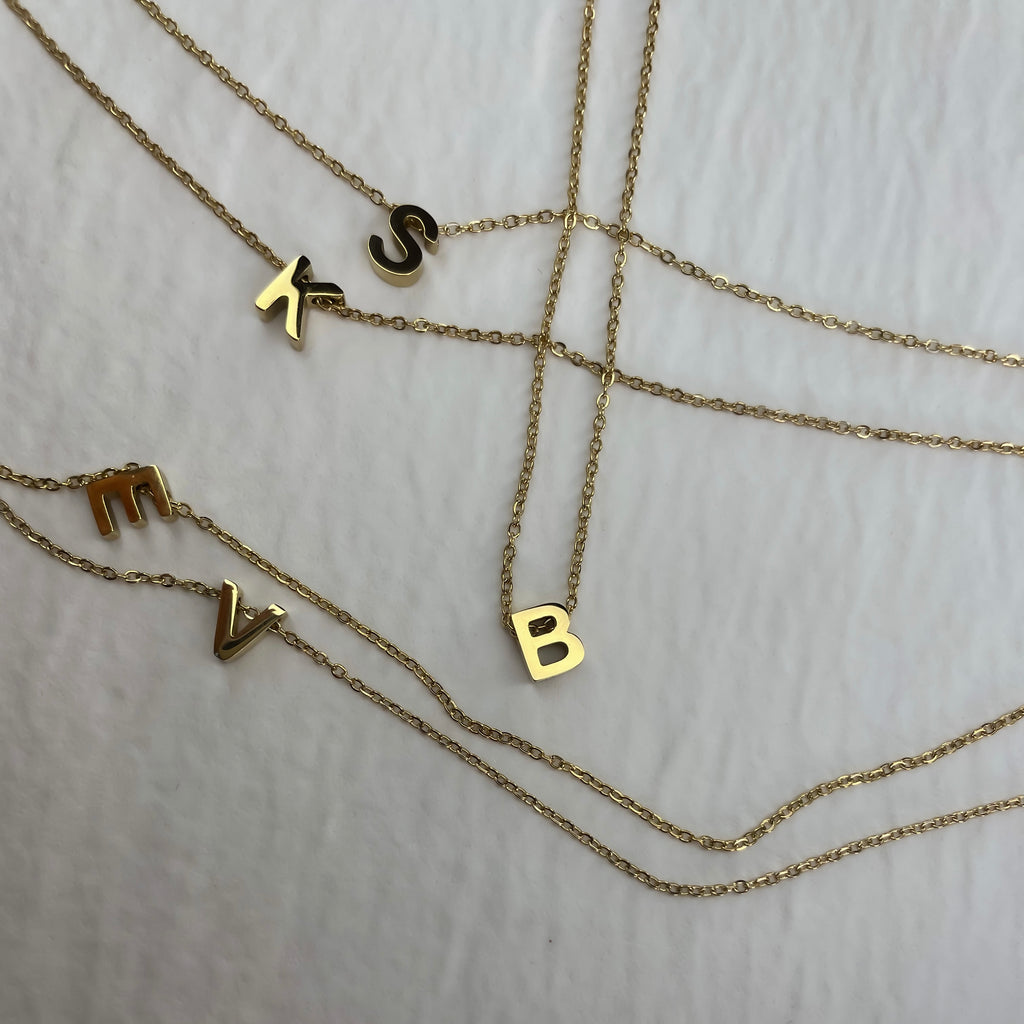 Collier Initiale Doré Personnalisé en Acier Inoxydable | Initiales