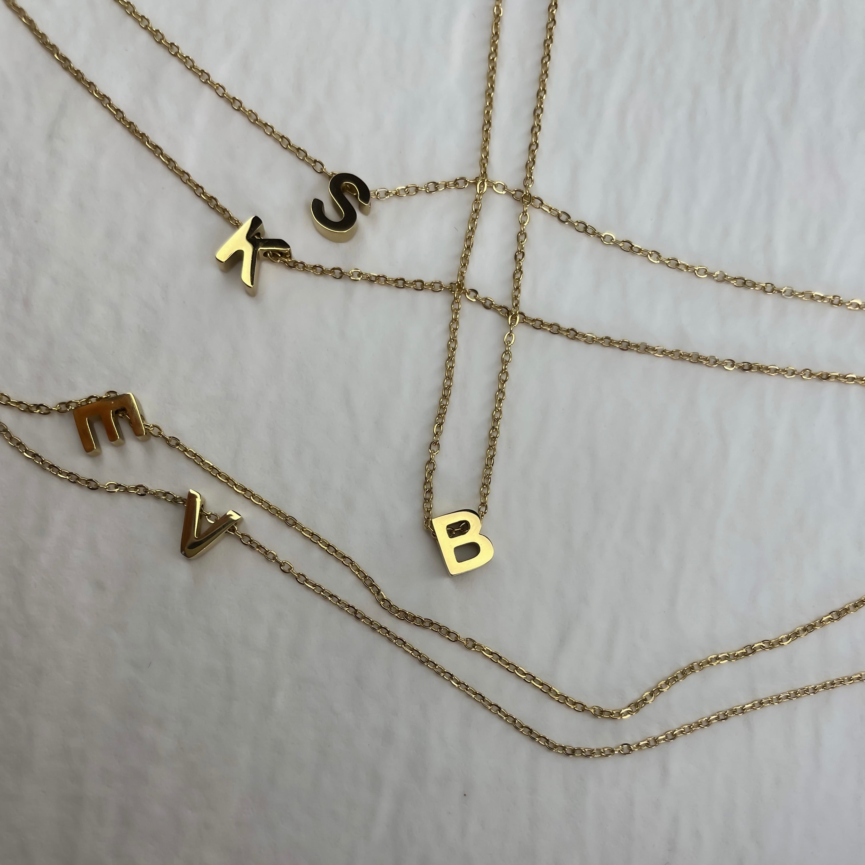 Collier Initiale Doré Personnalisé en Acier Inoxydable | Initiales