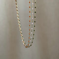 Collier Fin Doré en Acier Inoxydable avec Perles Colorées | Ginette