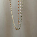 Collier Fin Doré en Acier Inoxydable avec Perles Colorées | Ginette