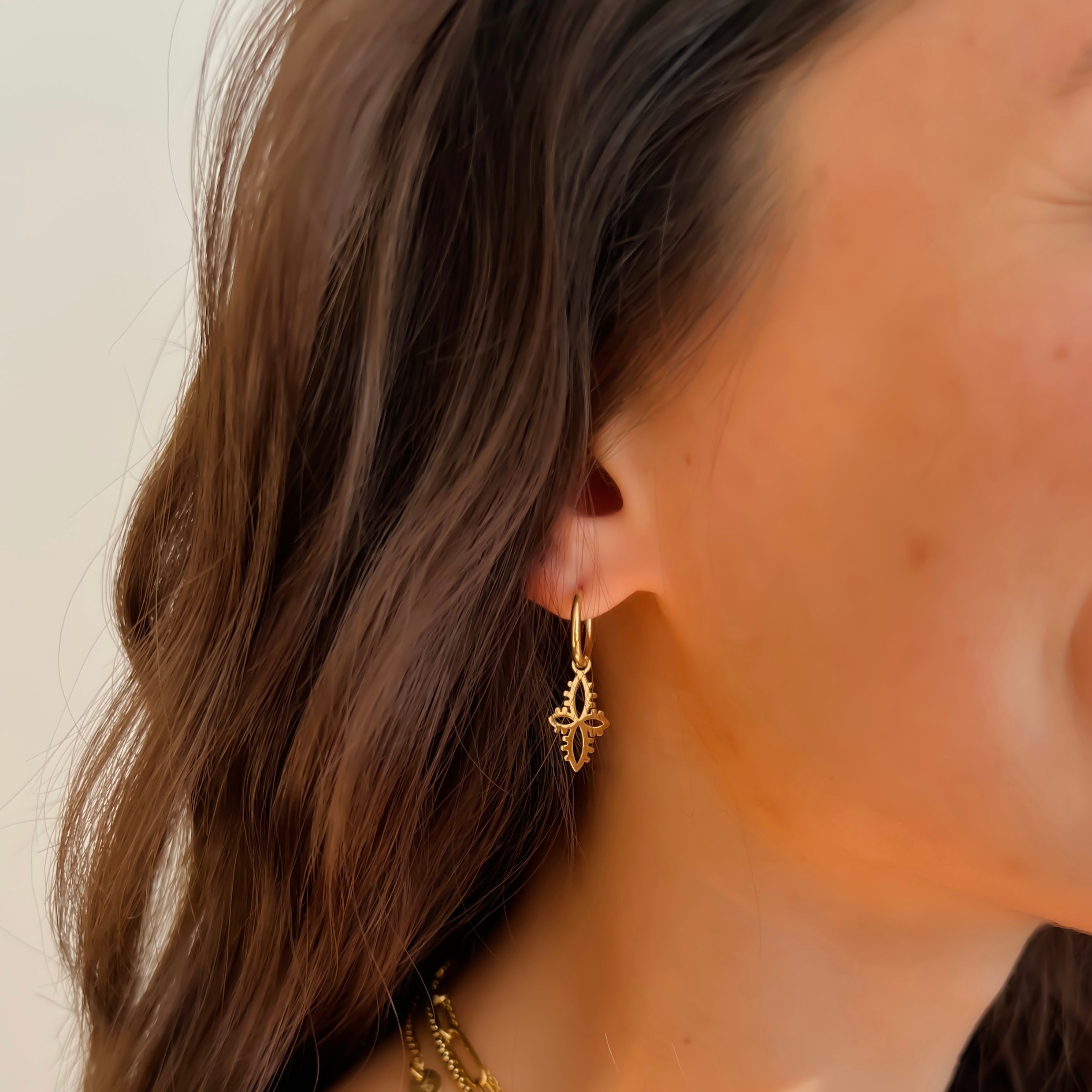 Boucles d’Oreilles Dorées en Acier Inoxydable | Isabelle