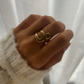Bague Large Ajustable en Acier Inoxydable Doré et Argenté | Louna