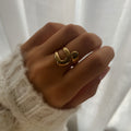 Bague Large Ajustable en Acier Inoxydable Doré et Argenté | Louna
