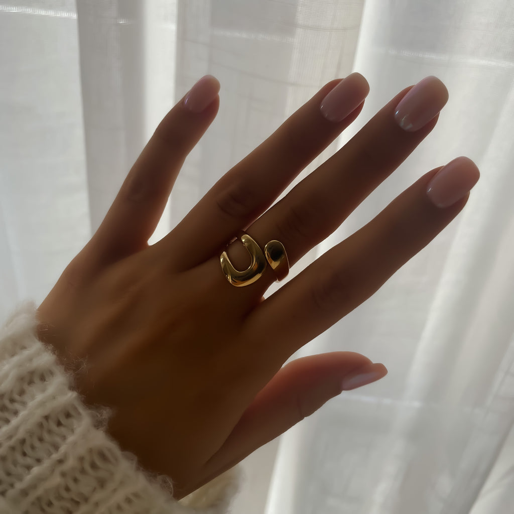 Bague Large Ajustable en Acier Inoxydable Doré et Argenté | Louna