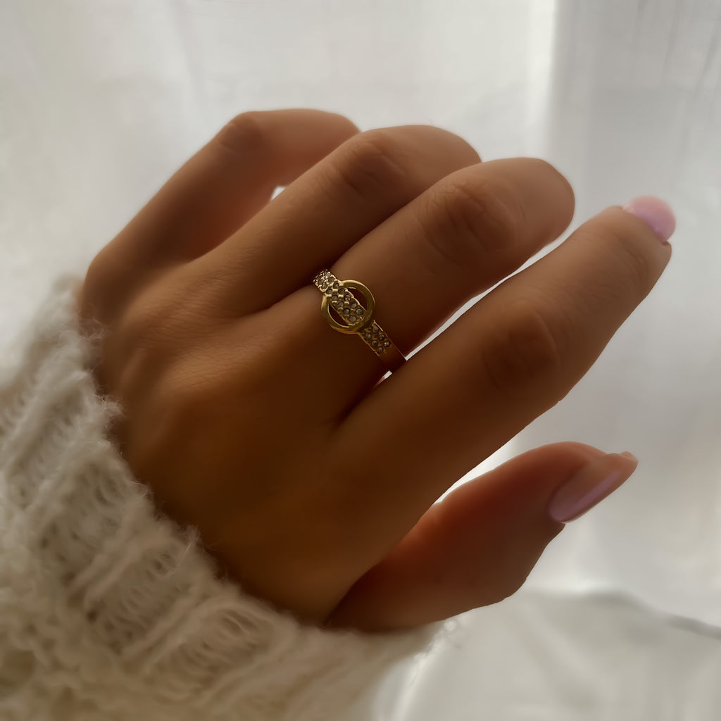 Bague Ajustable en Acier Inoxydable Dorée et Argentée | Luna