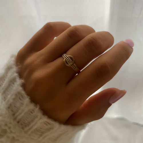 Bague Ajustable en Acier Inoxydable Dorée et Argentée | Luna