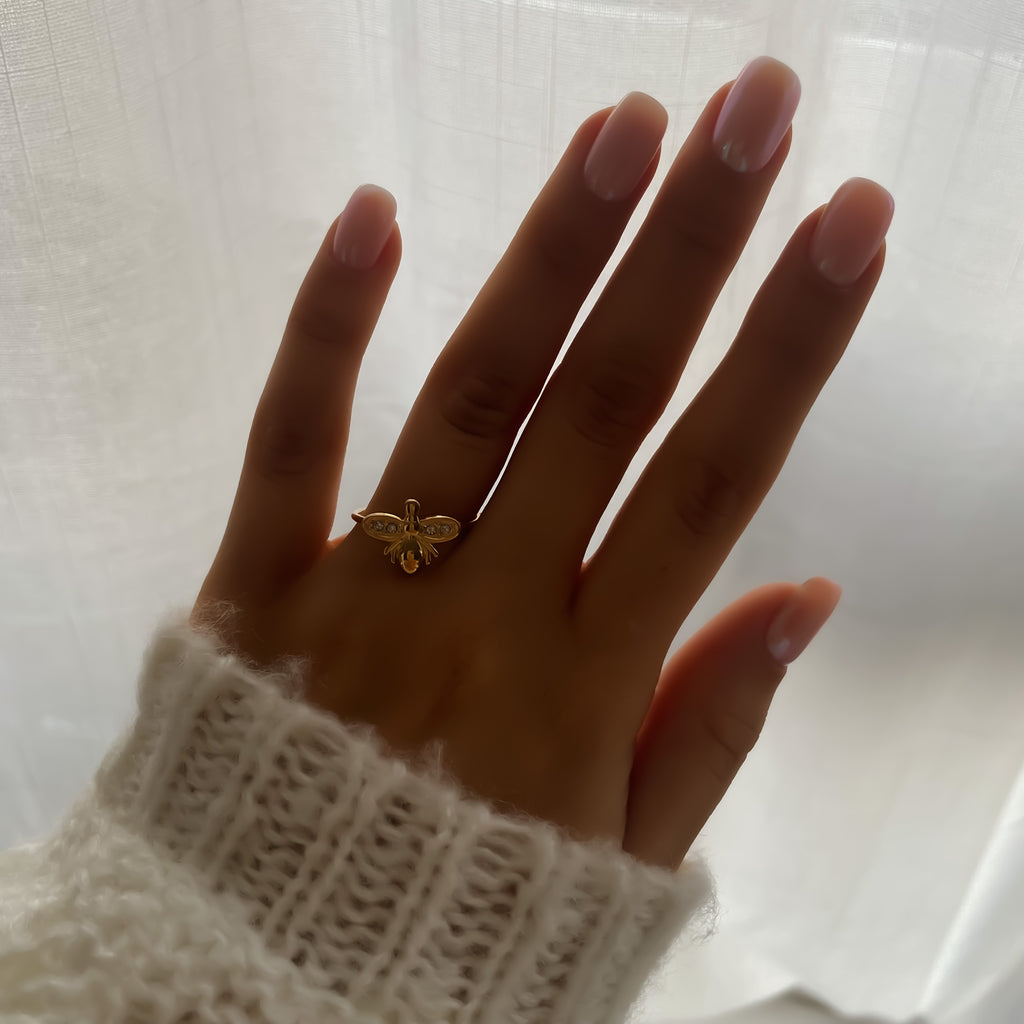 Bague Abeille Ajustable en Acier Inoxydable Doré et Argenté | Honey