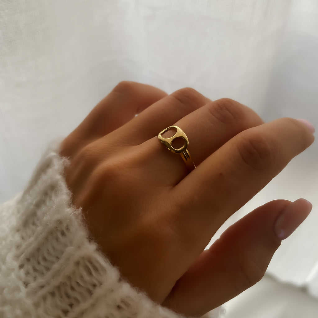 Bague Ajustable en Acier Inoxydable Doré et Argenté | Octave