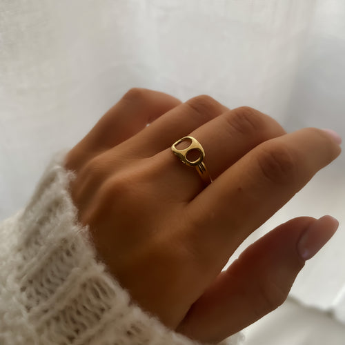 Bague Ajustable en Acier Inoxydable Doré et Argenté | Octave