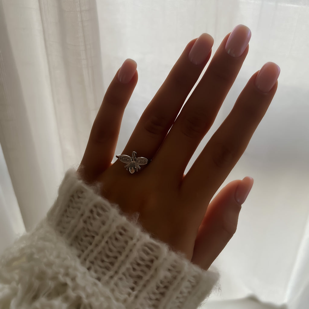 Bague Abeille Ajustable en Acier Inoxydable Doré et Argenté | Honey