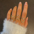 Bague cœur dorée ajustable en acier inoxydable | Charlie
