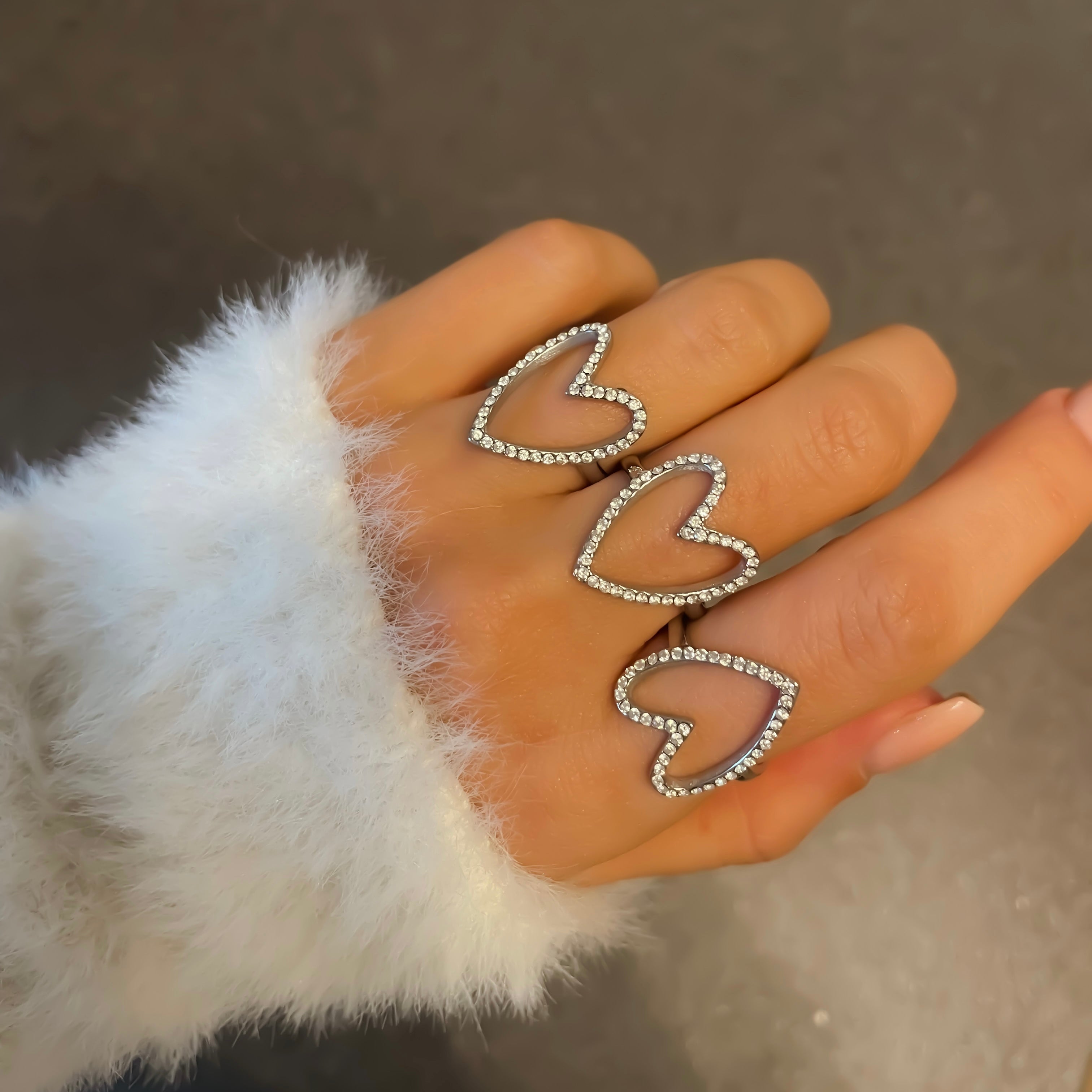 Bague cœur dorée ajustable en acier inoxydable | Charlie