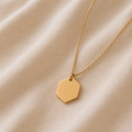 Pendentif hexagone doré
